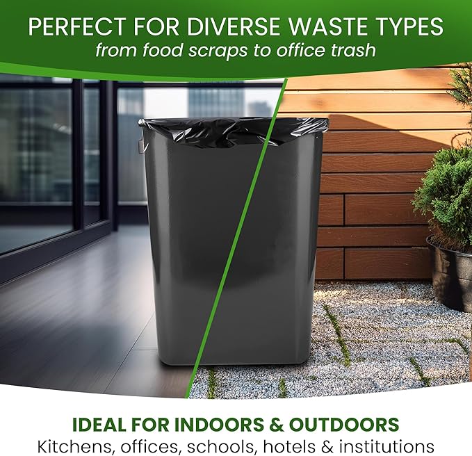 Betta 13 Gallon Black Trash Bags 150 Count Box (24x32-inch) Commercial Heavy-Duty Garbage Can Liners for 10-13 Gallon Round Cans 8-12 Gallon Slim and Square Cans