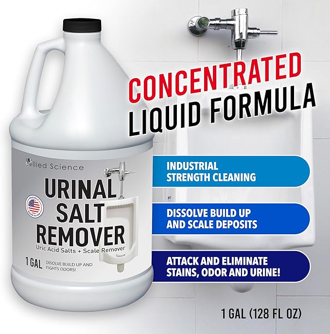 Urinal Salt Remover - Uric Acid Salts Scale Remover Unclogs Urinals and Removes Uric Acid Odors - 1 Gallon / 128 fl oz