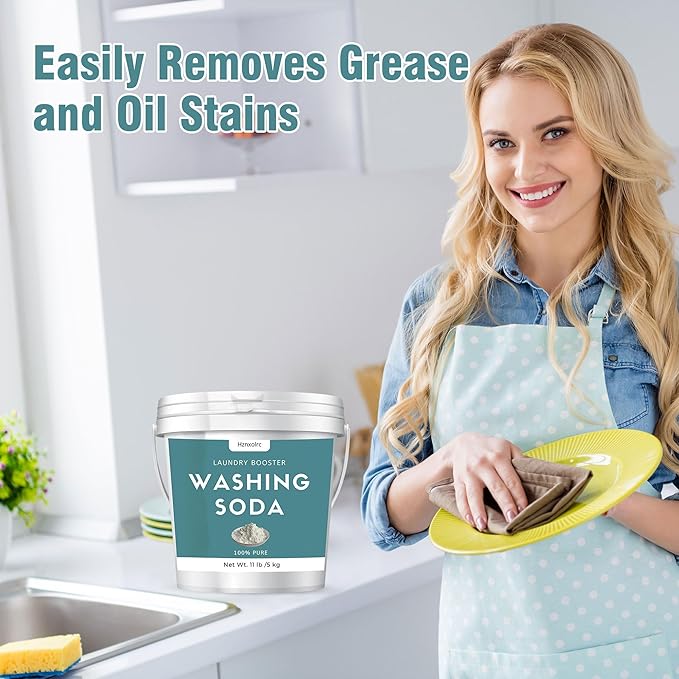11 lb Sodium Carbonate Washing Soda Super Washing Soda For Laundry 100% Pure Household Cleaner Ideal For Cleaning Kitchens And Bathrooms Washing Soda For Dishwasher