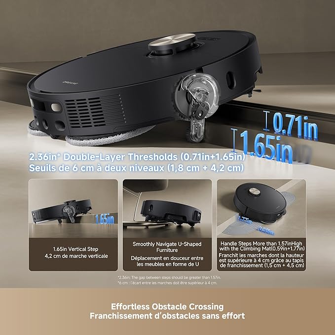 DREAME L50 Ultra Robot Vacuum and Mop Black with Auto-Empty and Mop Self-Cleaning Precise Obstacle Avoidance 19500Pa Suction HyperStream Detangling DuoBrush