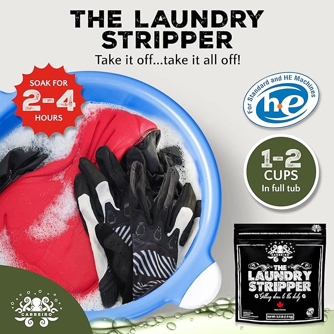 Carreiro Clean The Laundry Stripper - All-In-One! Dirt and Build-up Remover Odor Eliminator Laundry treatment. The One and Only All-in-One Laundry Stripper.…