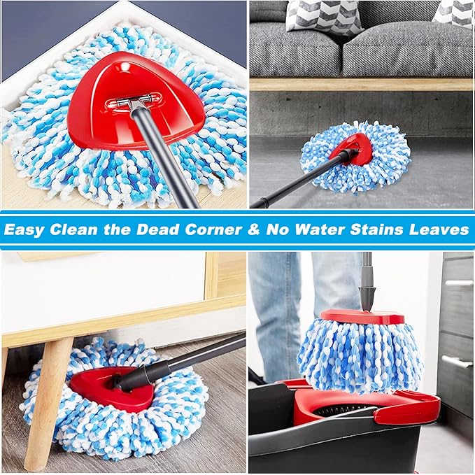 20 Pack Spin Mop Replacement Heads Only Fit for RinseClean 2-Tank System 100% Microfiber Spin Mop Refill HeadSpinning Mop Head Replacement for Floor Cleaning