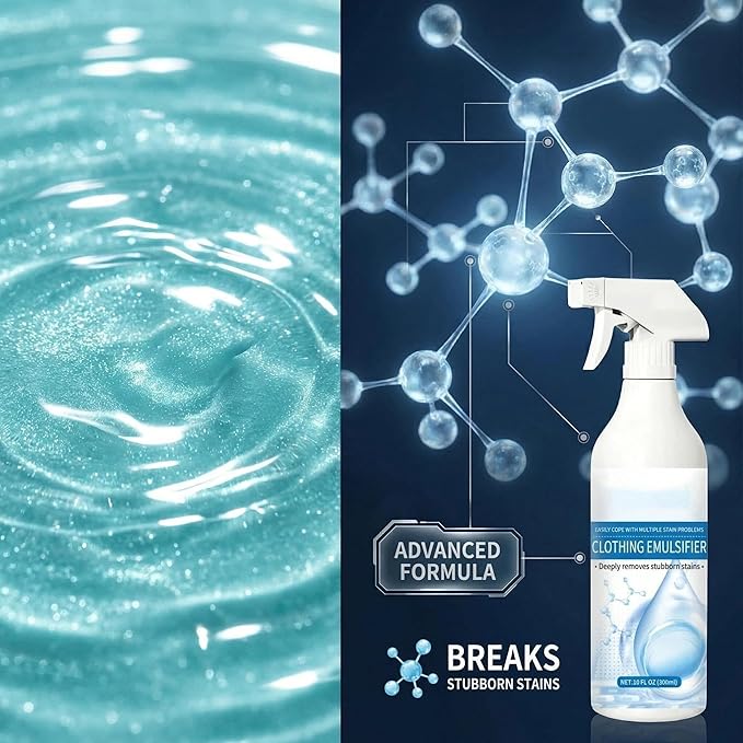 300ML Clothing Emulsifier Non-ionic Laundry Pre-Treatment Fly Cleanse Spray Powerful Stain Remover Clothes Dry Clean Spray No Damage Fabric Spot Also Features Smoothing Properties (3 bottle)