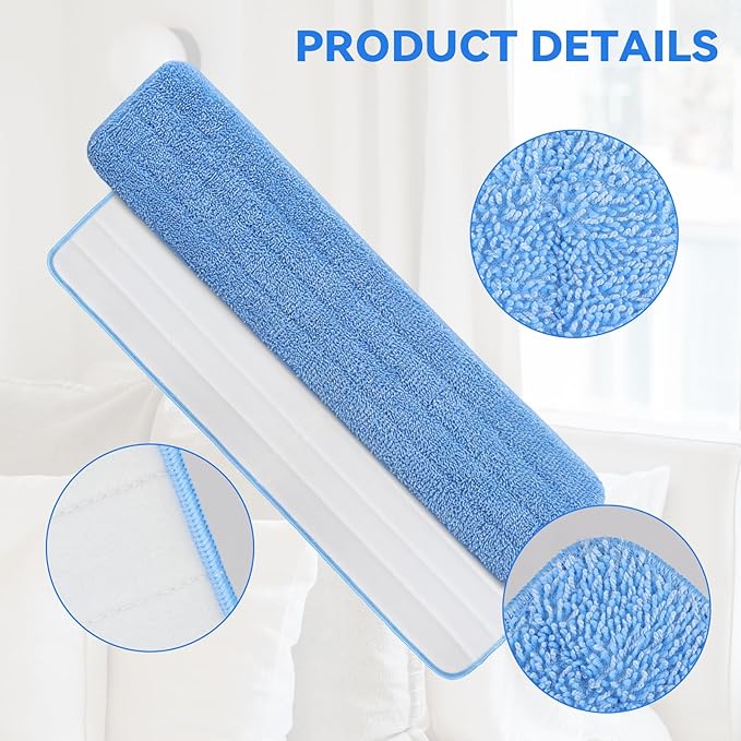 36 Microfiber Pad for Rubbermaid Commercial 36 Inch Mop Head - 6 Pack Replacement Wet &amp Dry Commercial Reusable Cleaning Mop Refills Fit for Any Microfiber Flat Mop System 36