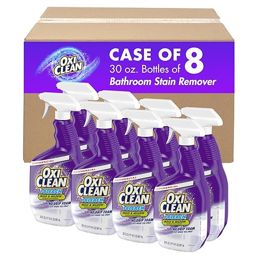 Oxiclean + Bleach Bathroom Stain Remover No Drip Foam 30 Fl. Ounces (Pack of 8)