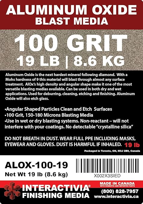 #100 Aluminum Oxide - 19 LBS - Medium Sand Blasting Abrasive Media for Blasting Cabinet and Blasting Guns.