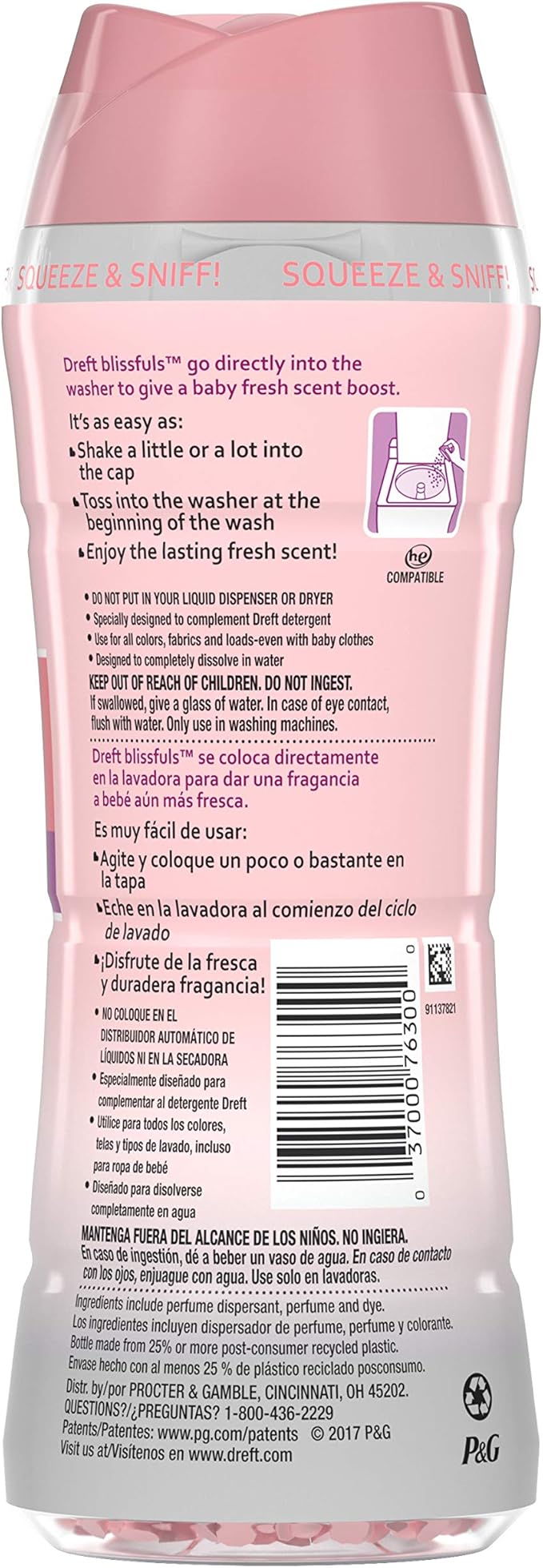 Dreft Blissfuls Laundry Scent Booster Beads For Washer Baby Fresh 10 Oz  4 Count