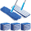 Chengu 12 Pieces Microfiber Flip Mop Refills Replacement Heads Double Sided Cleaning Pads Machine Washable Mop for Dry and Wet Kitchen Home Use