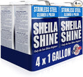 4 x 1 Gallon Stainless Steel Cleaner and Polish - Cleans Polishes &amp Protects Kitchen Appliances Refrigerators Sinks Ovens &amp Grills - Residue &amp Streak Free Shine - Stainless Appliance C