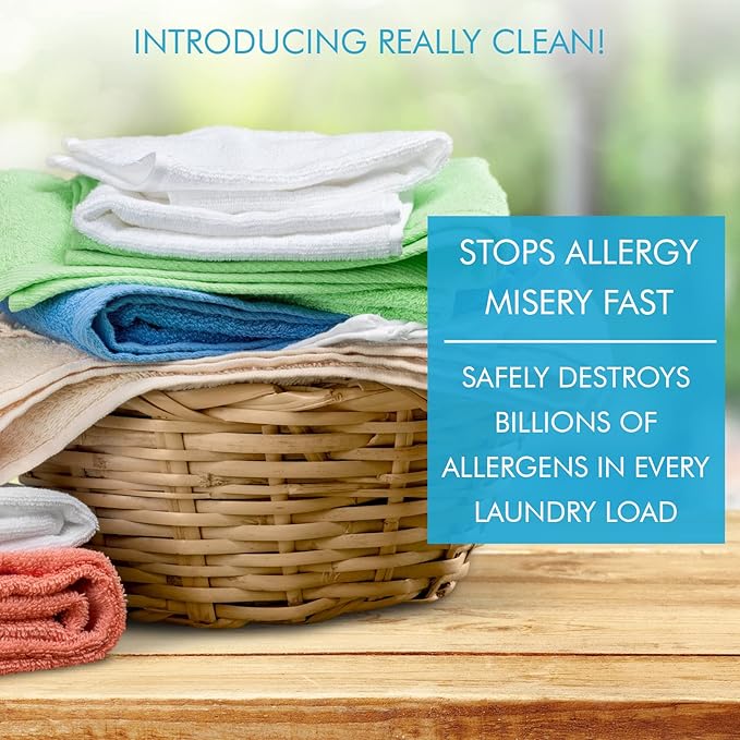 Easy Air Organic Allergy Relief Laundry Rinse Hypoallergenic &amp Fragrance Free Eliminate Odors. Asthma &amp Allergy Safe for Babies &amp Pets - 32 Fl Oz