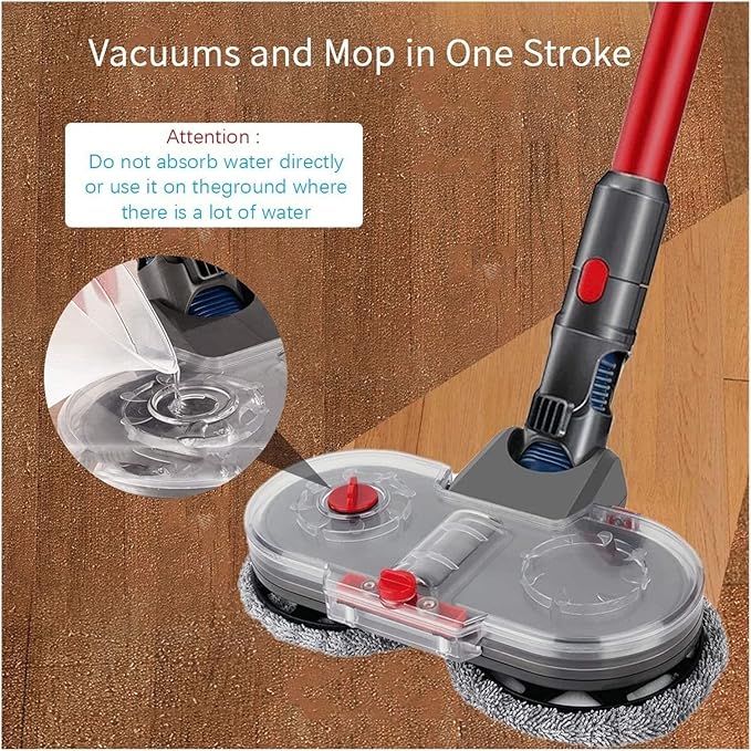 Electric Dry and Wet Mop Head Attachment Compatible with Dyson V7 V8 V10 V11 Cordless Stick Vacuum Cleaner