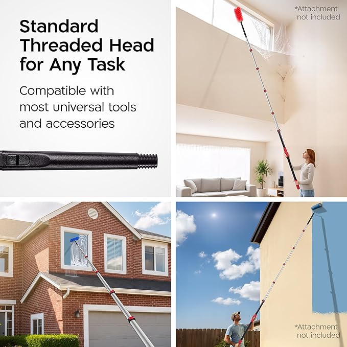 Tyroler Professional Window Squeegee with Extension Pole | 5.6-24.3ft Squeegee for Windows Cleaning | Outdoor Window Cleaner Tool Windows Washing Kit with Extension Pole | Window Cleaning Kit