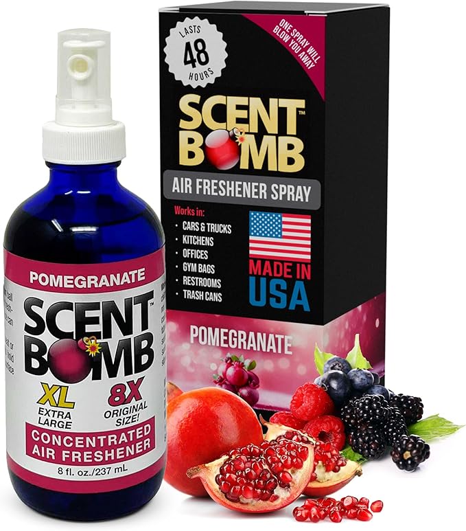 Scent Bomb Air Freshener Spray Long-Lasting Odor Eliminator for Home &amp Car Effective Deodorizer for Kitchen Bathroom Fresh Room Spray &amp Smell Neutralizer Pomegranate Scent