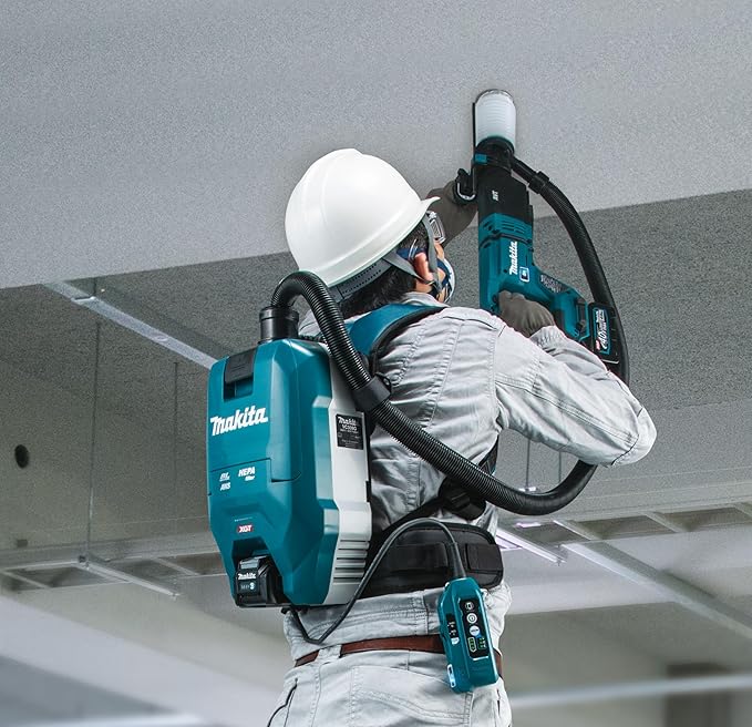 Makita VC009GZ01 Backpack Vacuum Cleaner 40 V max. with AWS (without Battery Without Charger) Petrol/Black
