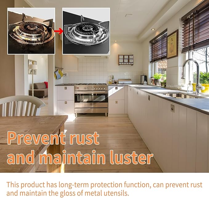 Multi-Purpose Cleaning Paste For Kitchen &amp Bathroom - Removes Stains Grease - Safe For Stoves Range Hoods - Shines Metal Prevents Rust(3PCS)