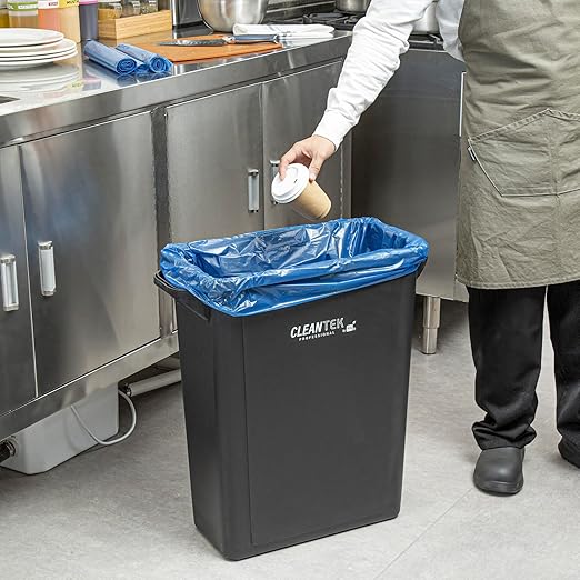 Restaurantware Recycling Trash Bags 250 Count 20-30 Gallon Heavy-Duty Plastic Trash Liners Tear-Resistant Blue Waste Disposal Bags Leak-Proof Star Seal Bottom Bags for Commercial Kitchens
