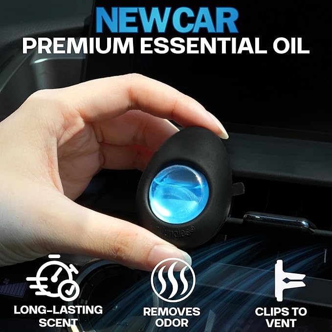 Air Jungles Car Air Freshener Vent Clip 4 Count and 3-in-1 Leather Cleaner Wipes 70 Count – Long-Lasting Auto Odor Eliminator &amp Interior Care Bundle