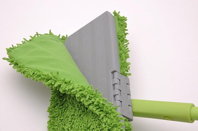CleanAide Microfiber Hardwood Floor Mop – Flat Wet and Dry Flip System for Mopping Dusting Cleaning – for Laminate Tile Vinyl Wood Flooring – Adjustable Extension Handle + 2 Reusable Pads