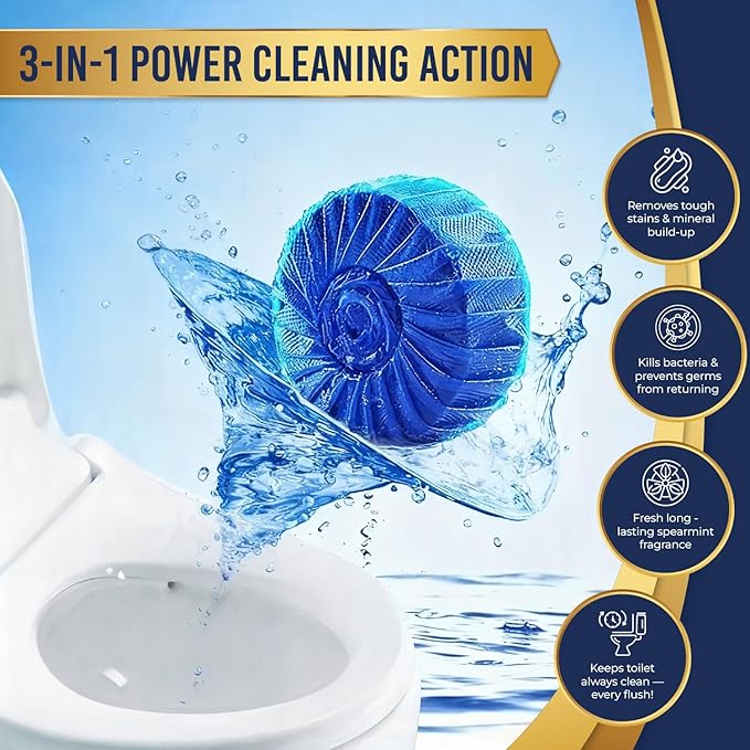Once Every Month Premium Toilet Tank Cleaning Tablets 300 Flush Count(50 Tablets)Long Lasting Automatic Cleaner Spearmint Scent