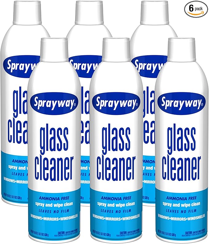 Sprayway Glass Cleaner with Foaming Spray for a Streak-Free Shine for Home and Automotive Use 19 oz. Pack of 6