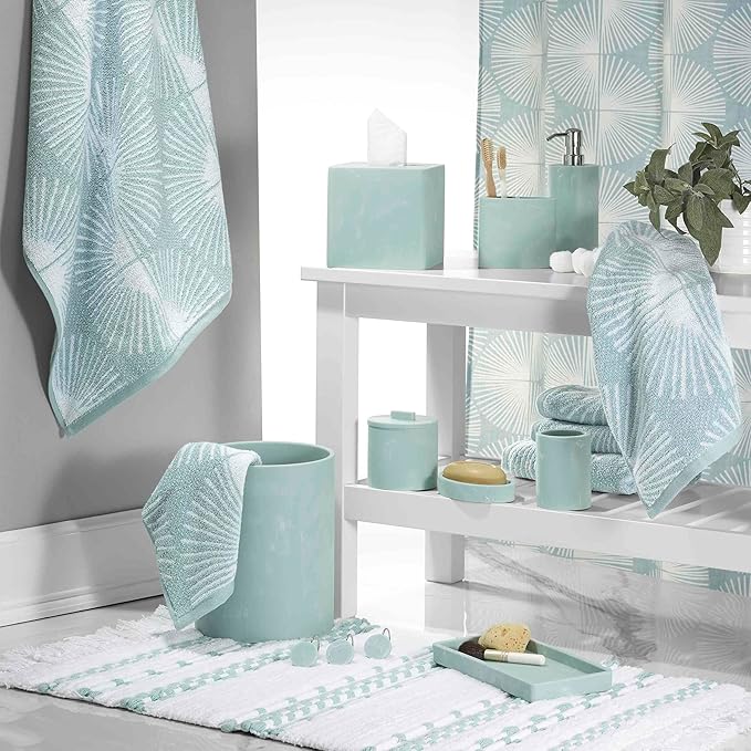Nicole Miller - Lotion Pump/Soap Dispenser Resin Countertop Accessories Ideal for Home &amp Bathroom Dorm Room Essentials (Kendall Collection Oasis)