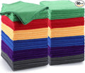 Nuenen 60 Pcs Microfiber Cleaning Cloths for Cars 16 x 16 Inch Ultra Absorbent Car Towels Drying Reusable Cleaning Supplies House Kitchen Window Microfiber Towel (6 Color)