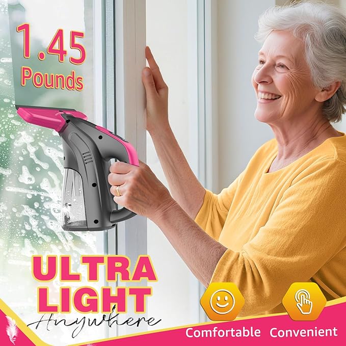 Streak-Free Powerful and Cordless Window Vacuum Squeegee Strong Suction and Lightweight Window Cleaner Gift with Microfiber Cloth Deep Cleans Window Shower Glass Mirror and Car Windshield