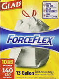 Glad Tall Kitchen Trash Bags 13 Gal 140 Ct