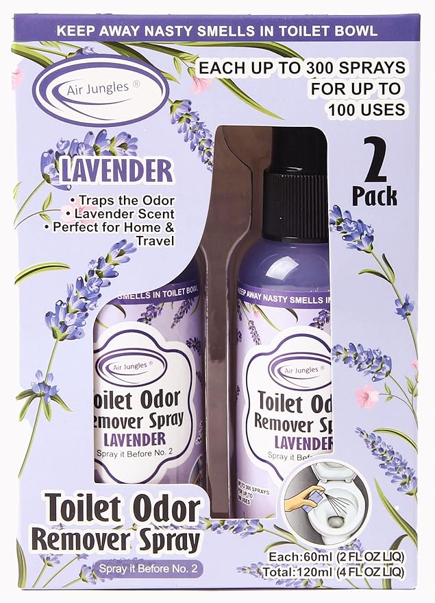 Air Jungles Bathroom Freshness Essentials Bundle :Toilet Bowl Cleaner Tablets Lavender Odor Eliminator Spray &amp Flushable Wipes (300 Count)