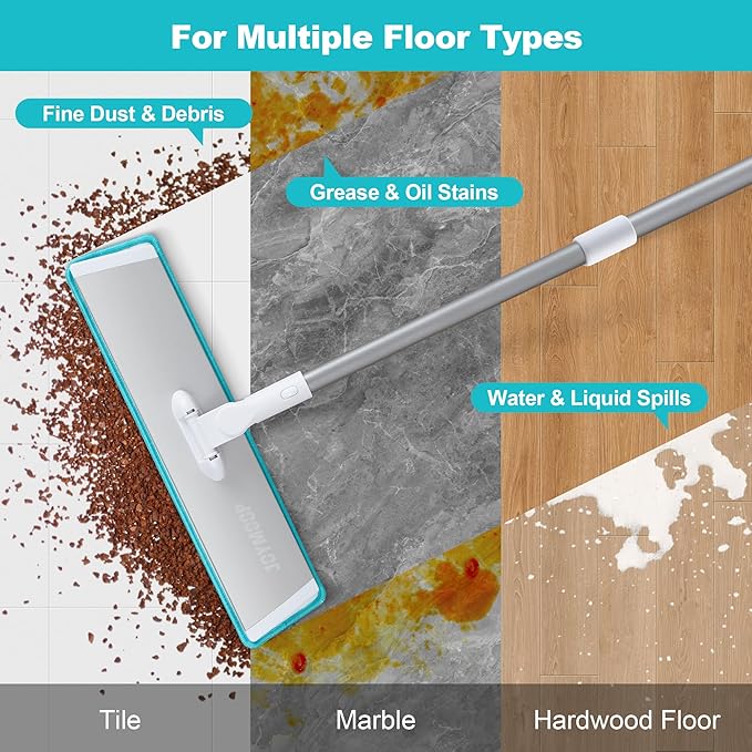 JOYMOOP 36 Inch Commercial Dust Mop for Hardwood Floors Heavy Duty Industrial Wet Dry Mops with Telescopic Handle Includes 5 Microfiber Mop Pads