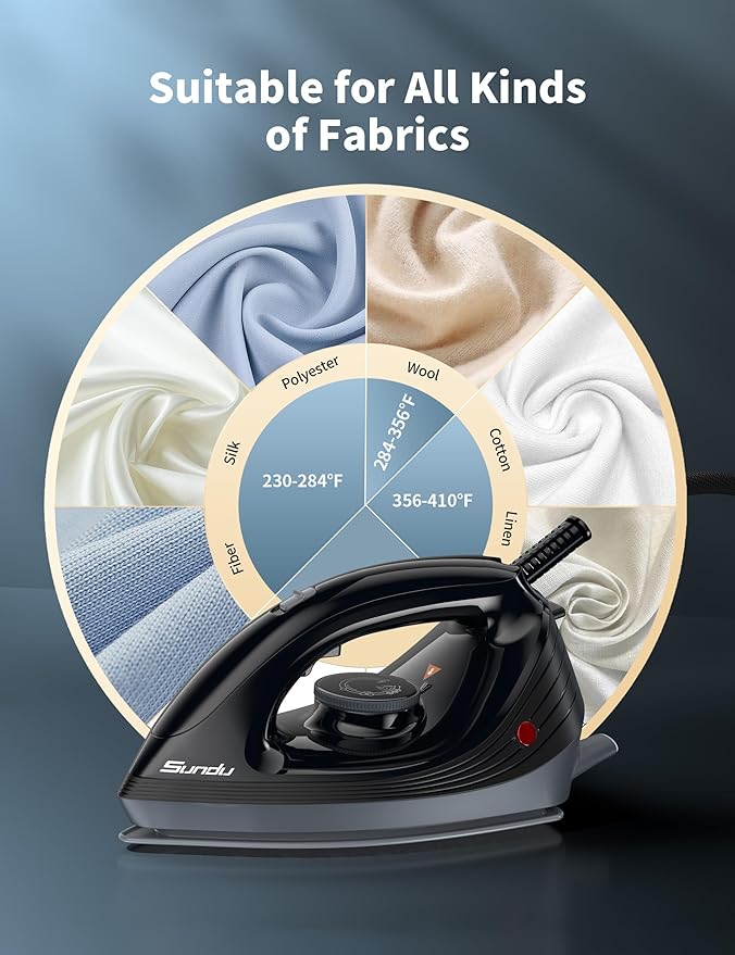 Sundu Pro Steam Station Iron for Clothes1600W Professional Steam Iron with 44 oz Tank 400 microsteam holes Built-In Pump Ceramic baseplateIron Lock For Easy Carry