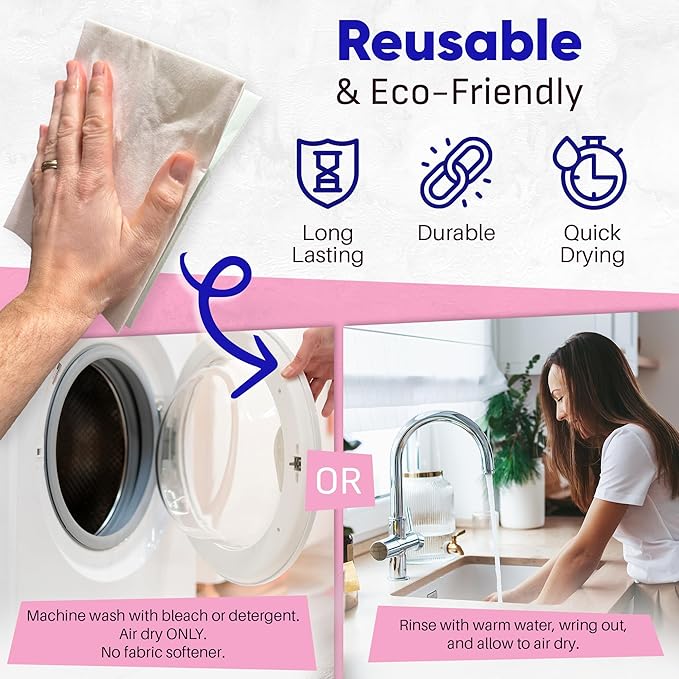 Zezo-Fiber Microfiber Cleaning Cloth - Highly Absorbent Premium Towels for Cars Kitchen Glass and Automotive Surfaces Soft Lint-Free Reusable Multipurpose Cleaning Rags11 Pack