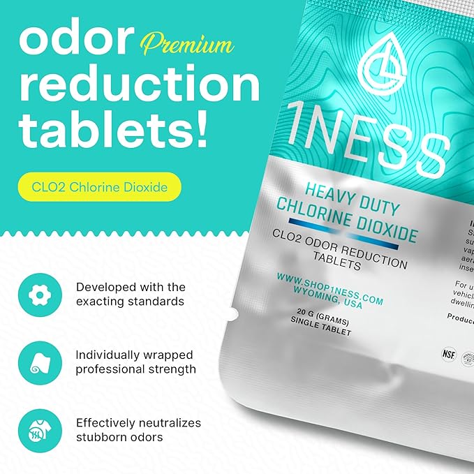 1ness Professional Premium Extra Strength Chlorine Dioxide Odor Neutralizing Kit with Aerator
