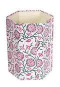 Handmade Cotton Paper Waste Basket Stylish Trash Can for Home or Office (1 White Pink SUNFLOWAR)