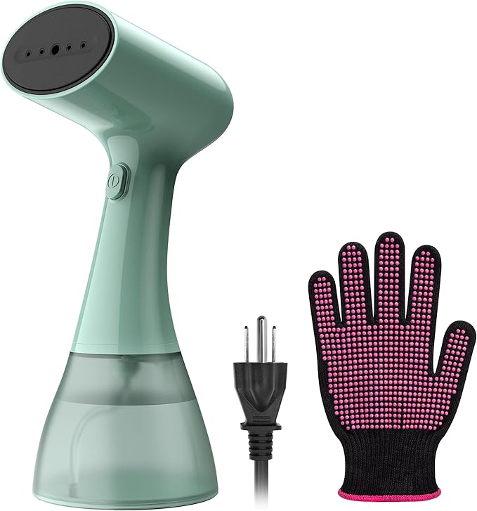 GS01 Steamer for Clothes clothes steamer handheld with Ultra Large 400ml Water Tank 1500W High Power 20S Fast Heat-upWrinkle RemoverPortable Handheld Design Travel Steamer (Green)