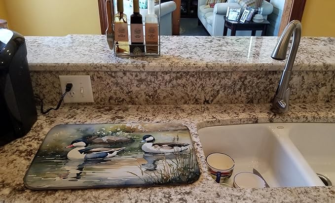 Caroline's Treasures DAC3194DDM Bufflehead Dish Drying Mat Absorbent Dish Drying Mat Pad for Kitchen Counter Dish Drainer Mat for Countertop 14 x 21 Multicolor