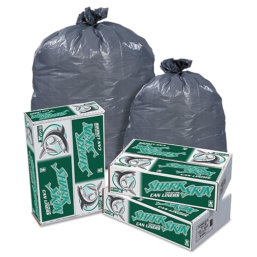 PIT RX402XG Shark Skin Linear Low Density Can Liners 33 gal 0.7 mil 33 x 39 Gray (Pack of 250)