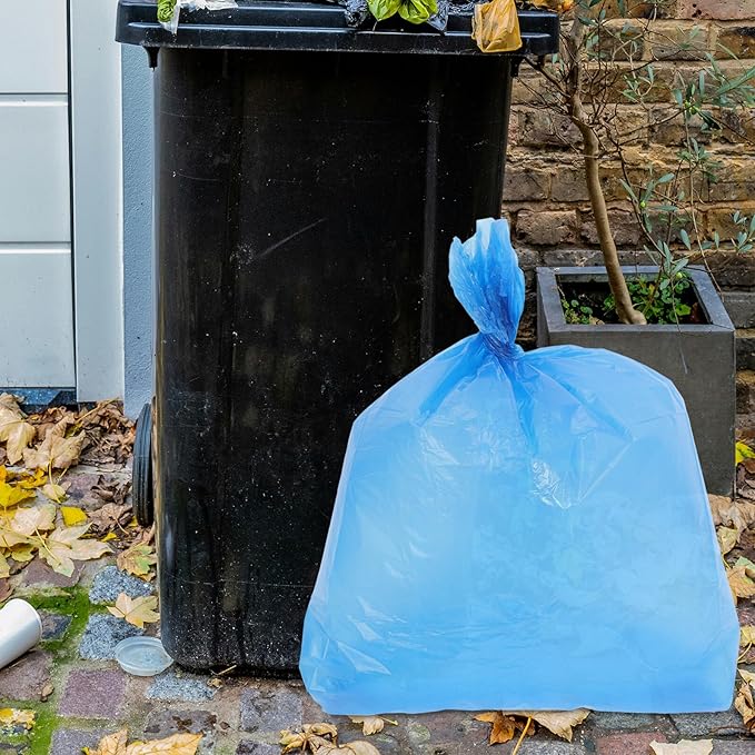 50pcs Large Blue Tear-resistant Plastic Trash Bags 80x100cm Thickened Kitchen Garbage Bags for Hotel Office School Sanitation Use