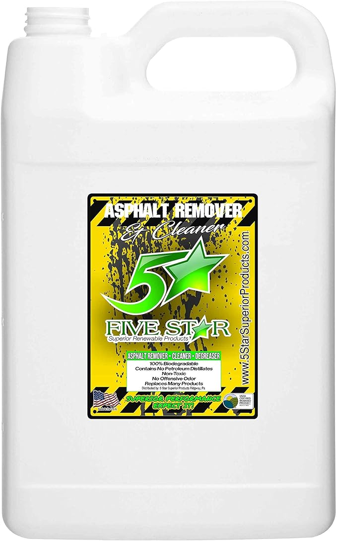 Asphalt Remover - 1 Gallon. Biodegradable Cleaner USDA Certified BioBased Product No Offensive Odor Superior Formula out-works dangerous products