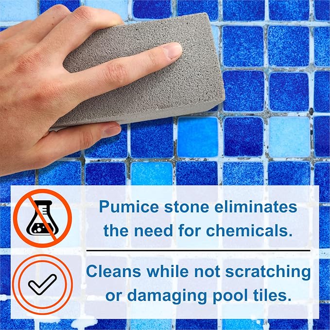 Pool-Whiz Pumice Stone for Pool (2-Pack) | Pool Tile &amp Concrete Cleaner | Pumice Stone for Cleaning Spas Water Features &amp Bathroom Floors | Cleaning Block for Rust &amp Stains by Billy Bucks