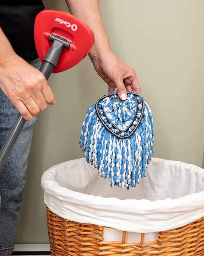 O-Cedar RinseClean Spin Mop &amp Bucket System + 1 Extra Mop Head | Clean with Clean Water | Removes 99% of Bacteria