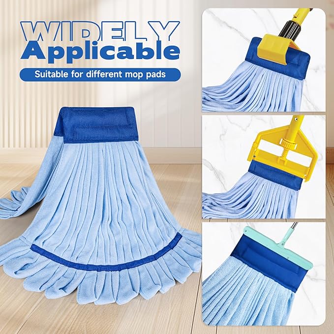 Large Microfiber Tube Mop HeadsTube Wet Mop Refill (6 inch)Blue Heavy Duty Industrial Wet Mop Head Refill Highly AbsorbentCommercial Mop Head ReplacementMachine WashableHardwood Floors(6)