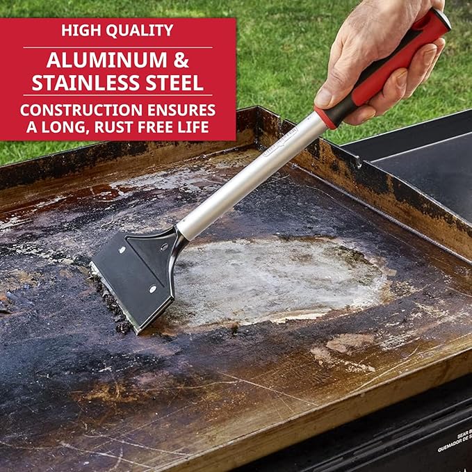 Griddle-Whiz 3 Piece Griddle Cleaning Kit | Liquid Grill Cleaner w/Griddle Scraper &amp Scrubber Pad for Flat Top Grills | For Blackstone Accessories by FryOilSaver (32oz Bottles)