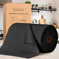 KitchLife Microfiber Cleaning Cloth Roll 100 Pack - Tear-Away Microfiber Paper Towels Lint-Free Reusable Washable for Kitchen Car Dishes and Sensitive Surfaces (Black)