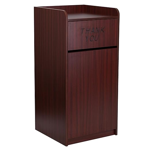 EMMA + OLIVER Wood Tray Top Receptacle in Mahogany
