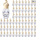 BBTO 100 Pcs Car Air Fresheners Diffuser with Wooden Cap Empty Aromatherapy Diffuser Clear Car Fragrance Holder Pendant Hanging Perfume Fresheners Bottles for Decor(SpookyClear)