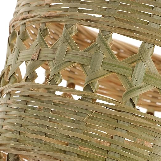 Rustic Style Woven Trash Can Hand-Woven Wastebasket Natural Rubbish Basket for Bathroom Kitchen Home Storage