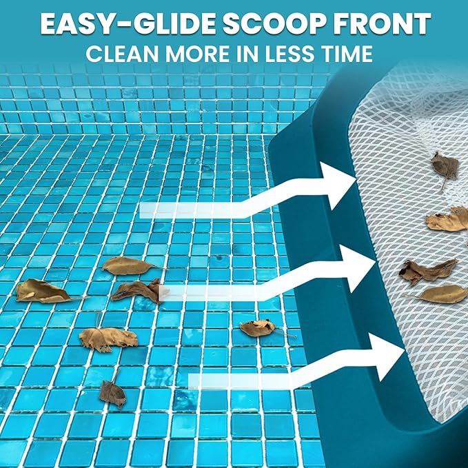 POOLWHALE Pool Skimmer Net - Upgrade Swimming Leaf Rake with Extra Wide Scoop Edge Fine Mesh Nets for Pool Cleaning Leaves Debris (Not Pole)