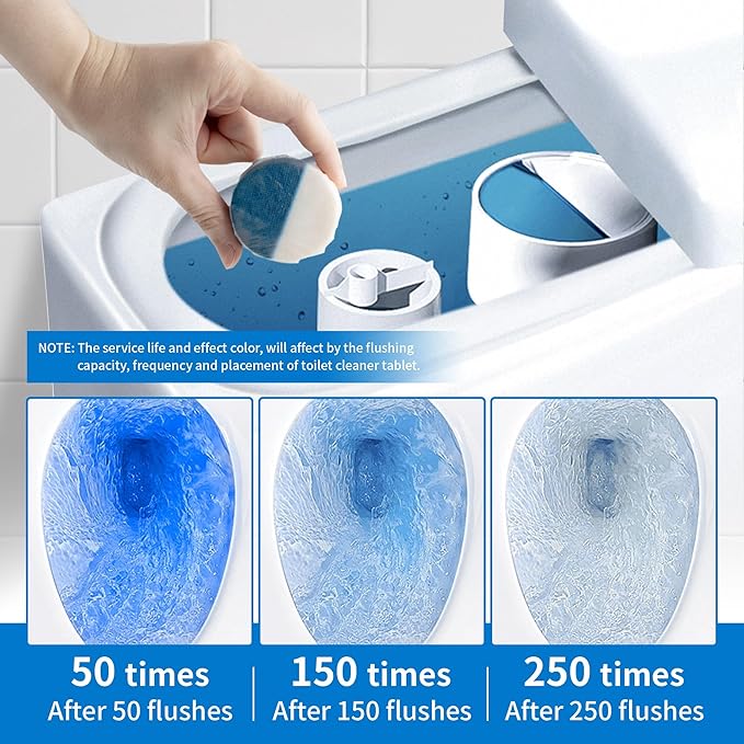 Toilet Bowl Cleaner Tablets Automatic Toilet Tank Cleaner for Deodorizing &amp Descaling Long-Lasting with Sustained Release Technology for Bathroom Cleaners Blue &amp White 40 Packs