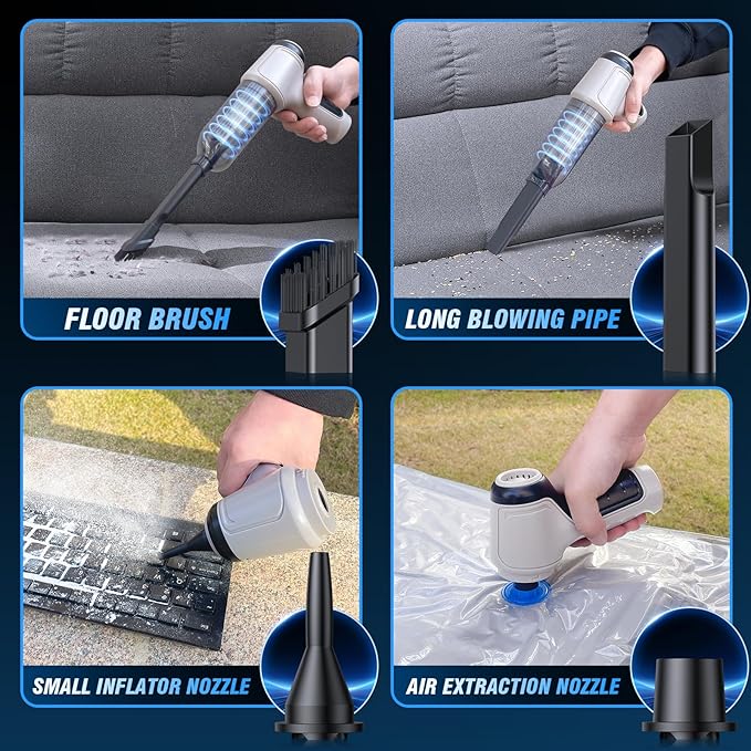 Handheld Car Vacuum Cleaner 12 Handheld Car Vacuum - 15000Pa Cordless Wet/Dry 120W High Power with Complete Accessory Kit for Cars Pet Hair Home &amp Office Black